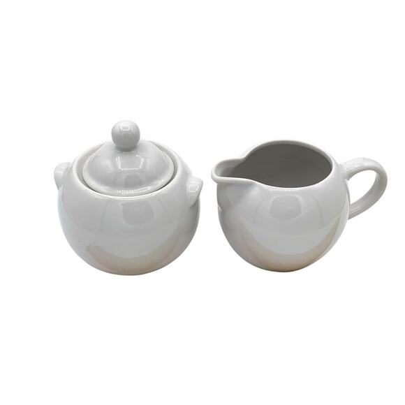 Vintage White Cordon Bleu BAI Porcelain Sugar Bowl and Creamer Set Brazil - Picture 3 of 6